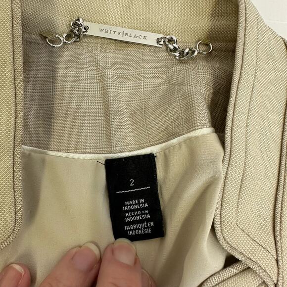 White House Black Market Beige Blazer Jacket Size 2 - Tailored Fitted Blazer - Picture 6 of 10